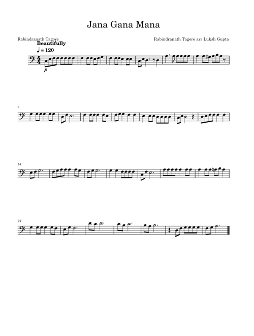 Jana Gana Mana – Rabindranath Tagore for Trombone