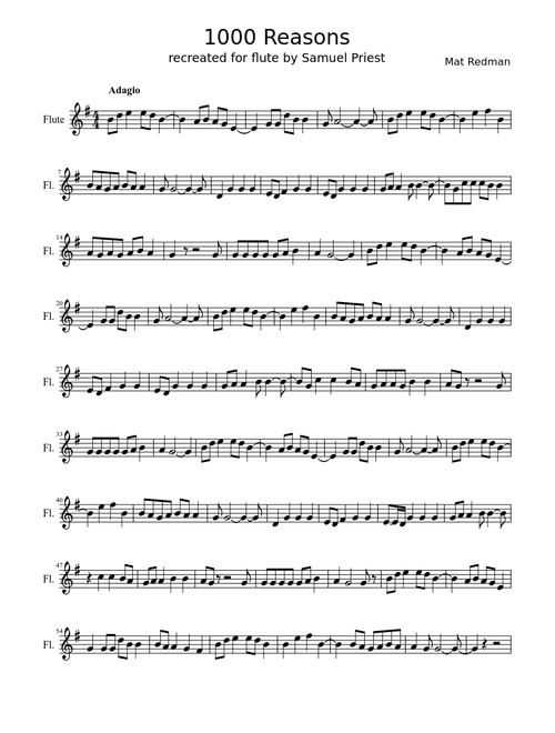1000 Reasons Mat Redman FLUTE