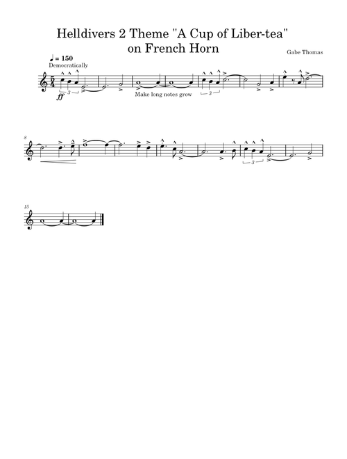 Helldivers 2 Main Theme - "A Cup Of Liber-Tea" – II Wilbert Roget on French Horn