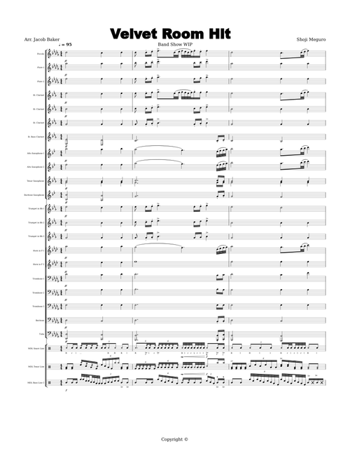Persona Velvet Room Hit For Marching Band and Drumline