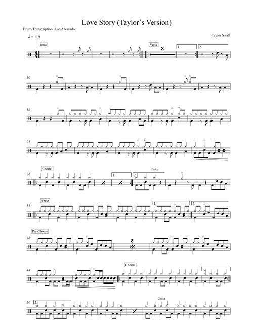 Love Story (Arr. Drum Transcritpion: Leo Alvarado) - Taylor Swift (Drums)