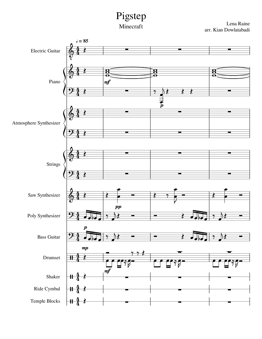 Minecraft: Pigstep Sheet music for Piano, Guitar, Bass
