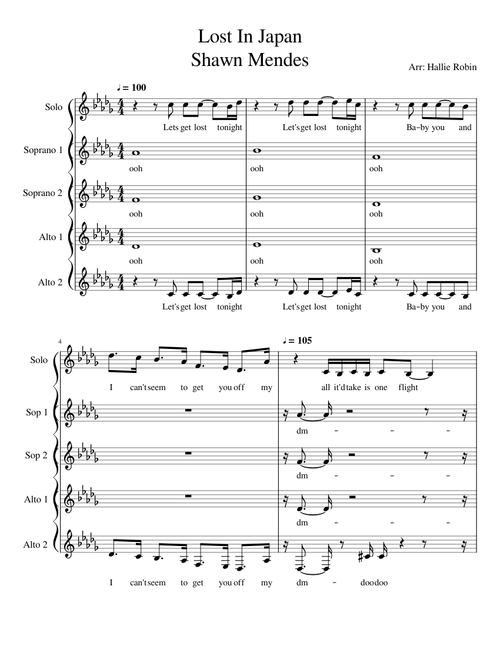 Lost In Japan- Acappella Arrangement