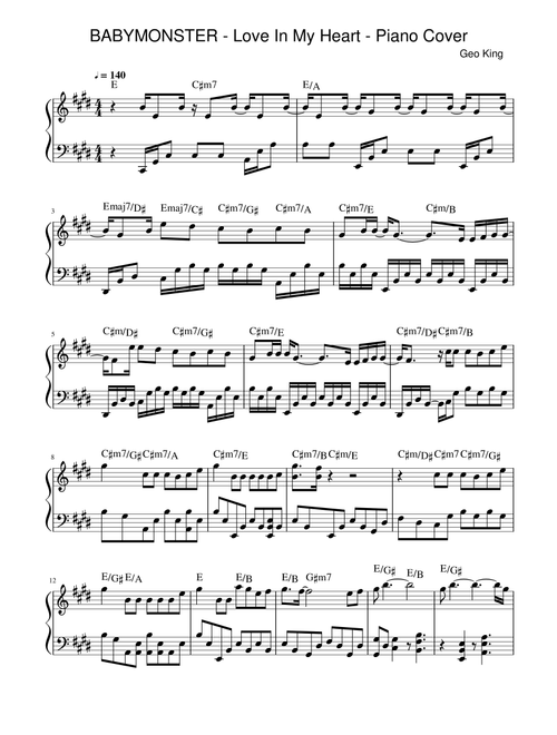 Love In My Heart (Arr. Gregory King) (Easy Piano)