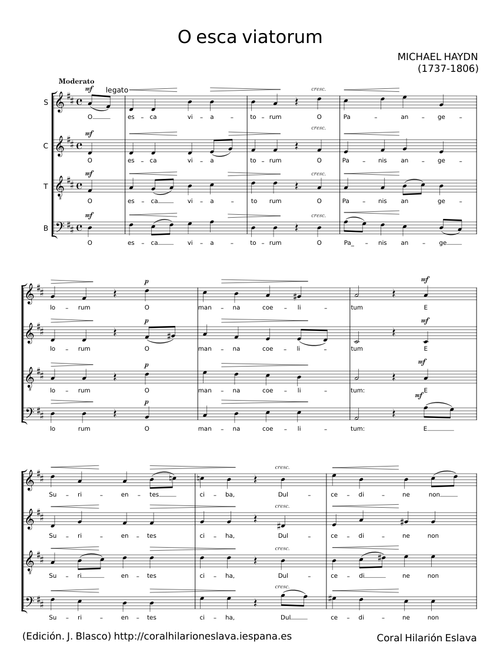 O esca viatorum - Johann Michael Haydn