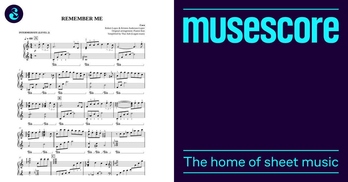 Remember Me Sheet Music for Piano (Solo) | MuseScore.com