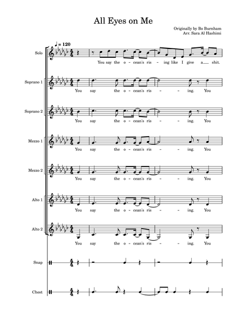 All Eyes On Me (Arr. Sara Al Hashimi) - Bo Burnham (Choral, SSAA divisi)