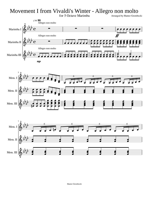 Vivaldi's Winter - Movement 1 - Marimba Trio