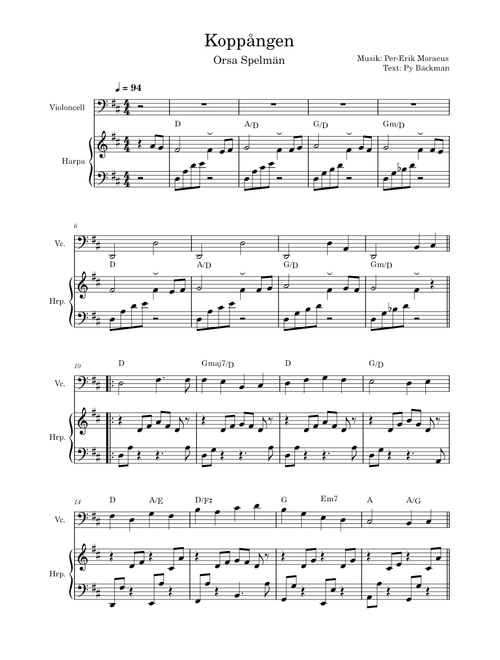 Koppången – Per-Erik Moraeus Koppången Cello