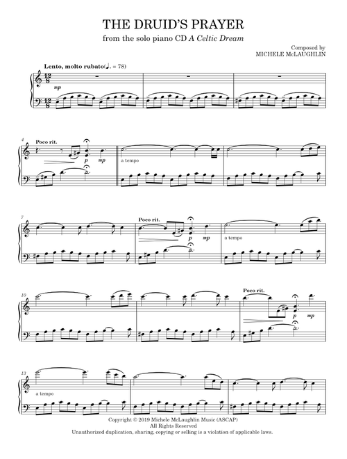 The Druid's Prayer - Michele McLaughlin (Piano Solo)