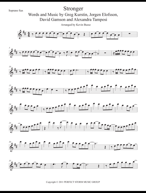Stronger (What Doesn't Kill You) (Arr. Kevin Busse) - Kelly Clarkson (Soprano Sax Solo)