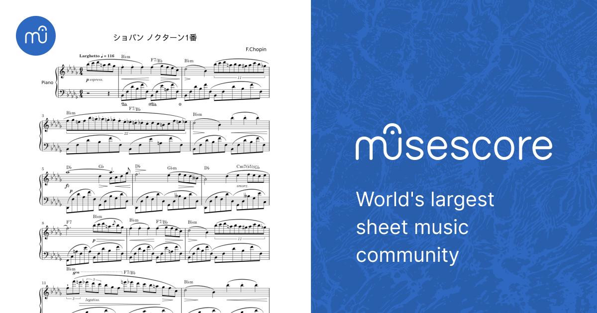 ショパン ノクターン1番 - F. Chopin Sheet Music with Chords for