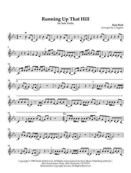 Running Up That Hill (Arr. J. Diggins) - Kate Bush (Violin Solo)