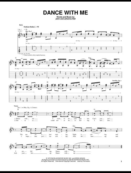 Dance With Me - Orleans (Guitar Tab)