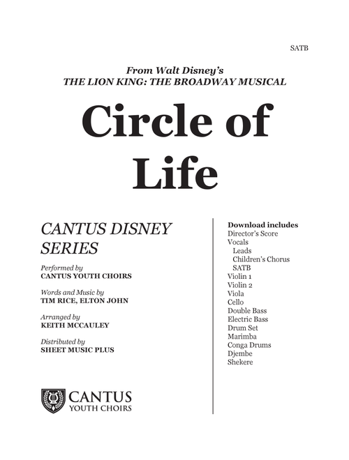 Circle Of Life (Arr. Keith McCauley) - Elton John (Large Ensemble)