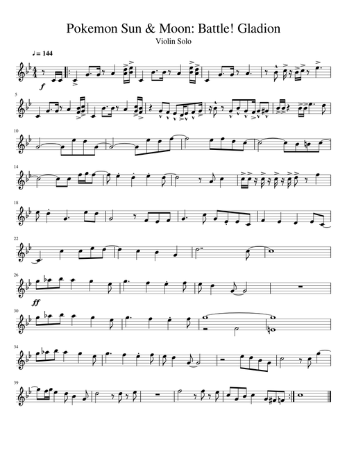 Pokemon Sun & Moon: Battle! Gladion - Violin Solo