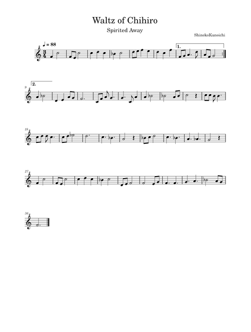 Waltz Of Chihiro - Joe Hisaishi
