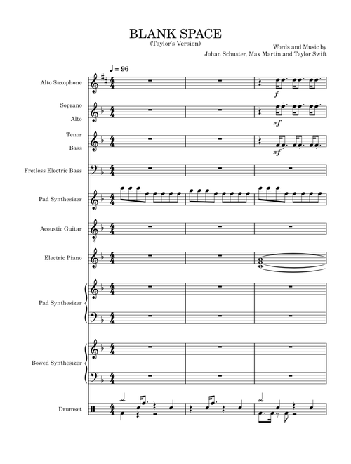 Blank Space (with SATB parts) - Taylor Swift