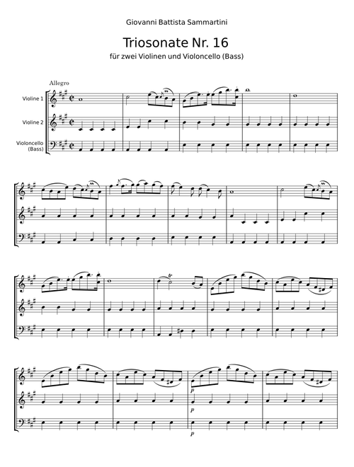 Triosonate Nr. 16 - Giovanni Battista Sammartini