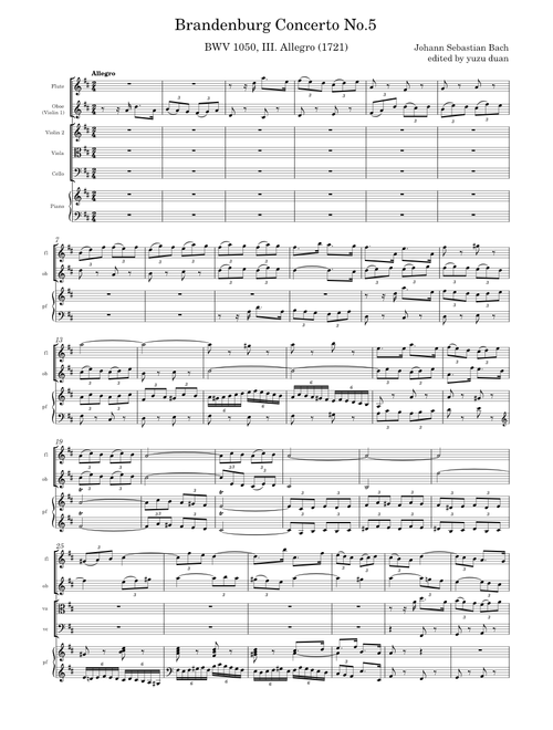 Brandenburg Concerto No.5, BWV 1050