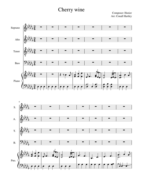 Cherry wine- Hozier (SATB)
