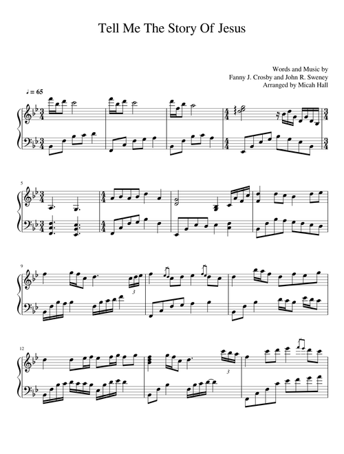Tell Me The Story Of Jesus - Hymn Arrangement - Piano Solo