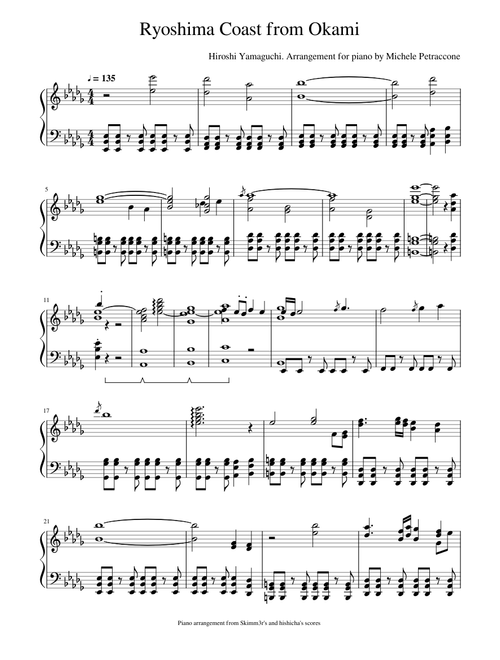 Ryoshima Coast from Okami for Piano