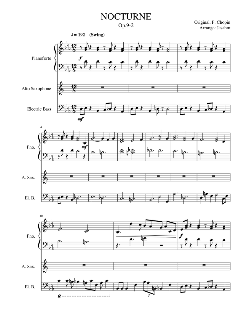 Nocturne Op.9-2 - Jazz Arrange （夜想曲Op.9-2 太鼓の達人