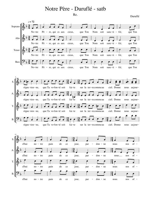 Notre Père - Duruflé - satb-nvtxt