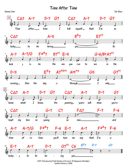 Time After Time – Jule Styne, Sammy Cahn