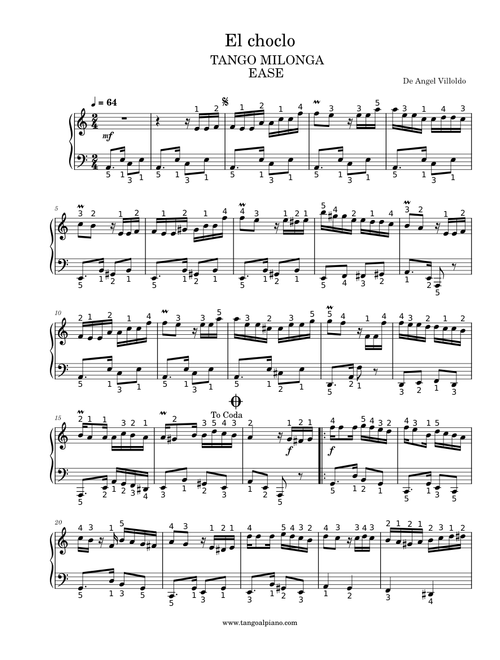 El Choclo Milonga – De Angel Villoldo ease