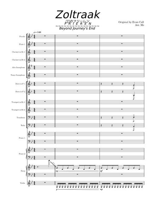 Zoltraak – Mixed Ensemble Arrangement