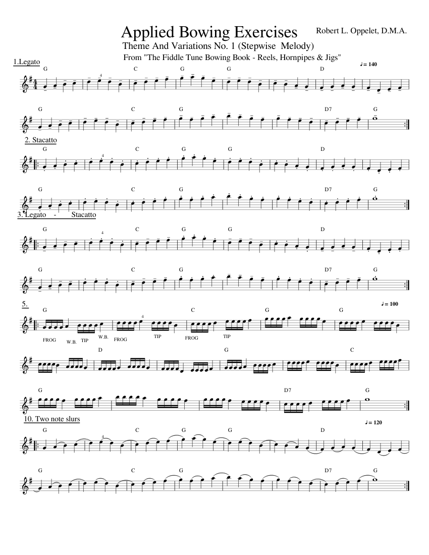 Applied Bowing Exercises Sheet Music for Violin (Solo) | MuseScore.com