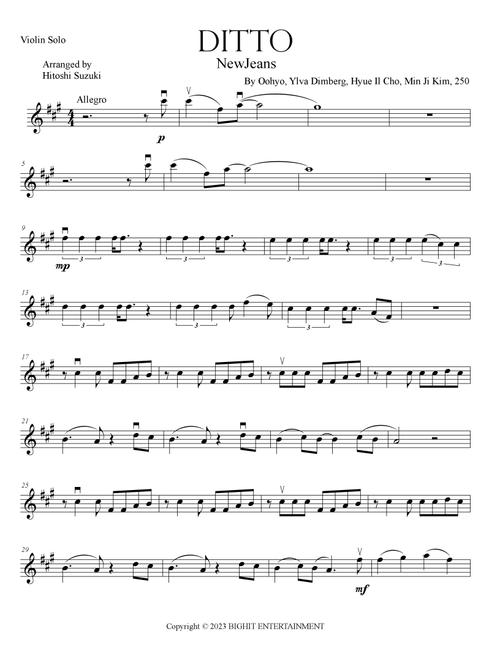 Ditto (Arr. Hitoshi Suzuki) - Newjeans (Violin Solo)