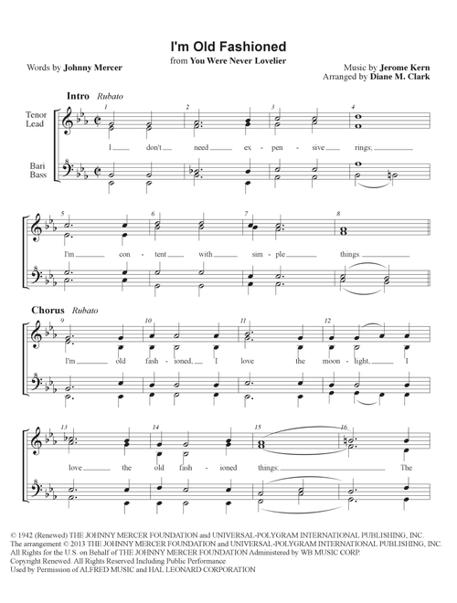 I'm Old Fashioned (Arr. Diane M. Clark) - Jerome Kern (Choral, SSAA)