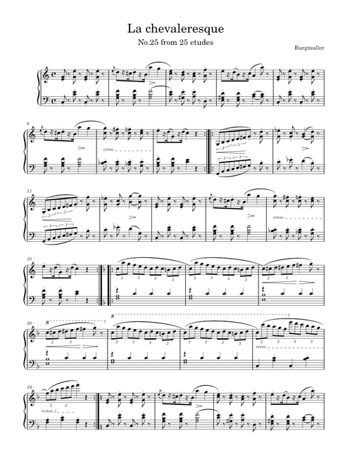 La Chevaleresque No.25 from 25 etudes – Friedrich Burgmüller