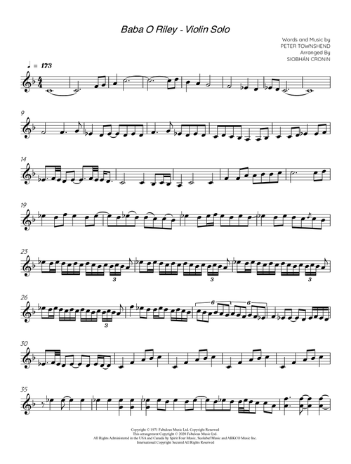Baba O'riley (Arr. Siobhán Cronin) - The Who (Violin Solo)