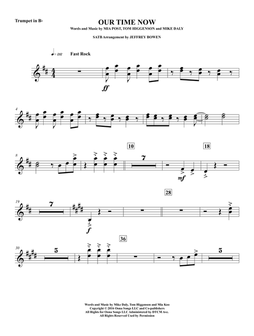 Our Time Now (Arr. Jeffrey Bowen) - Plain White T's (Concert Band)