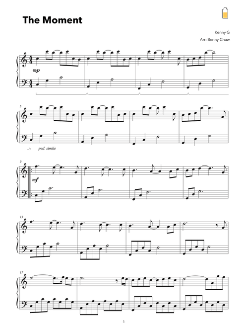The Moment (Arr. Benny Chaw) - Kenny G (Piano Solo)