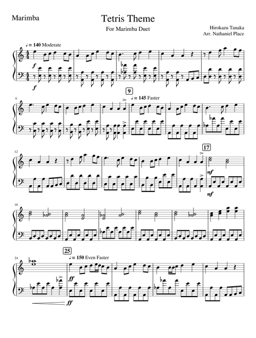 Tetris Theme - Marimba Duet