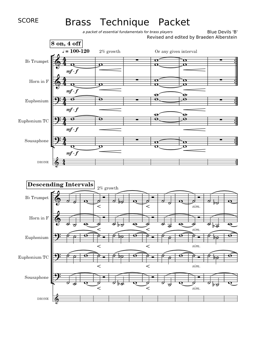 Brass Technique Packet (with Drone) Sheet music for Organ, Euphonium ...
