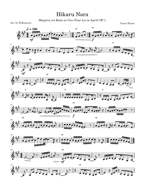 Hikaru nara (full solo) - Violin