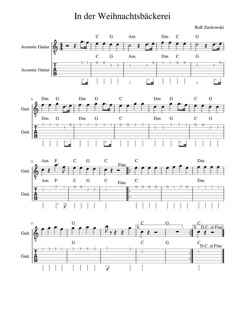 In der Weihnachtsbäckerei Sheet music for Guitar (Mixed Duet) In der Weihnachtsbäckerei Sheet music for Guitar (Mixed Duet)