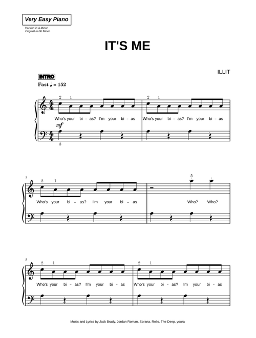 It's Me - ILLIT (Very Easy Piano)
