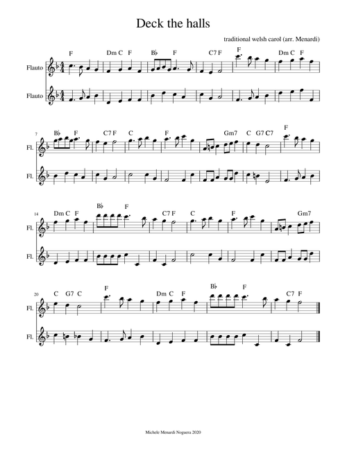 Deck the halls for flute duet
