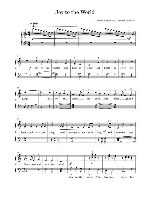 Joy to the World [Christmas piano solo] | LEVEL 2B