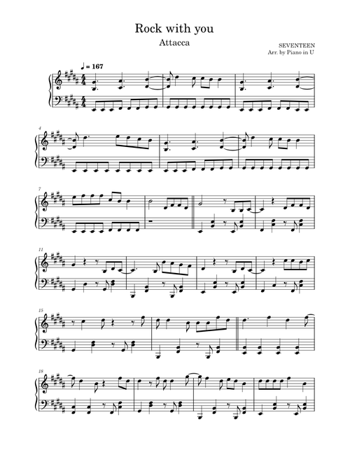 SEVENTEEN sheet music by dustofstarz | Play, print, and download