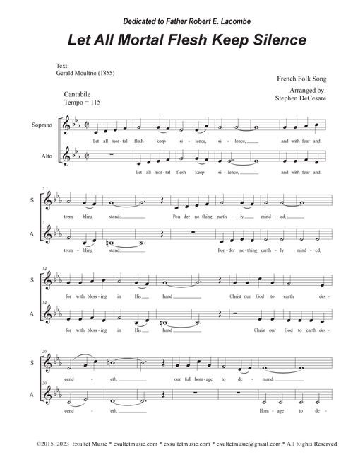 Let All Mortal Flesh Keep Silence (Duet for Soprano and Alto solo) (Arr. Stephen DeCesare) (Voice Duet and Piano)