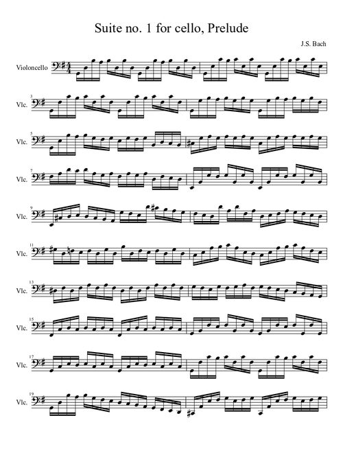 Suite no. 1 for Solo Cello, Prelude