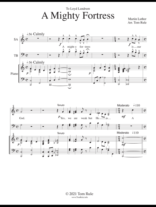A MIghty Fortress (Arr. Tom Rule) (Choral, SATB)